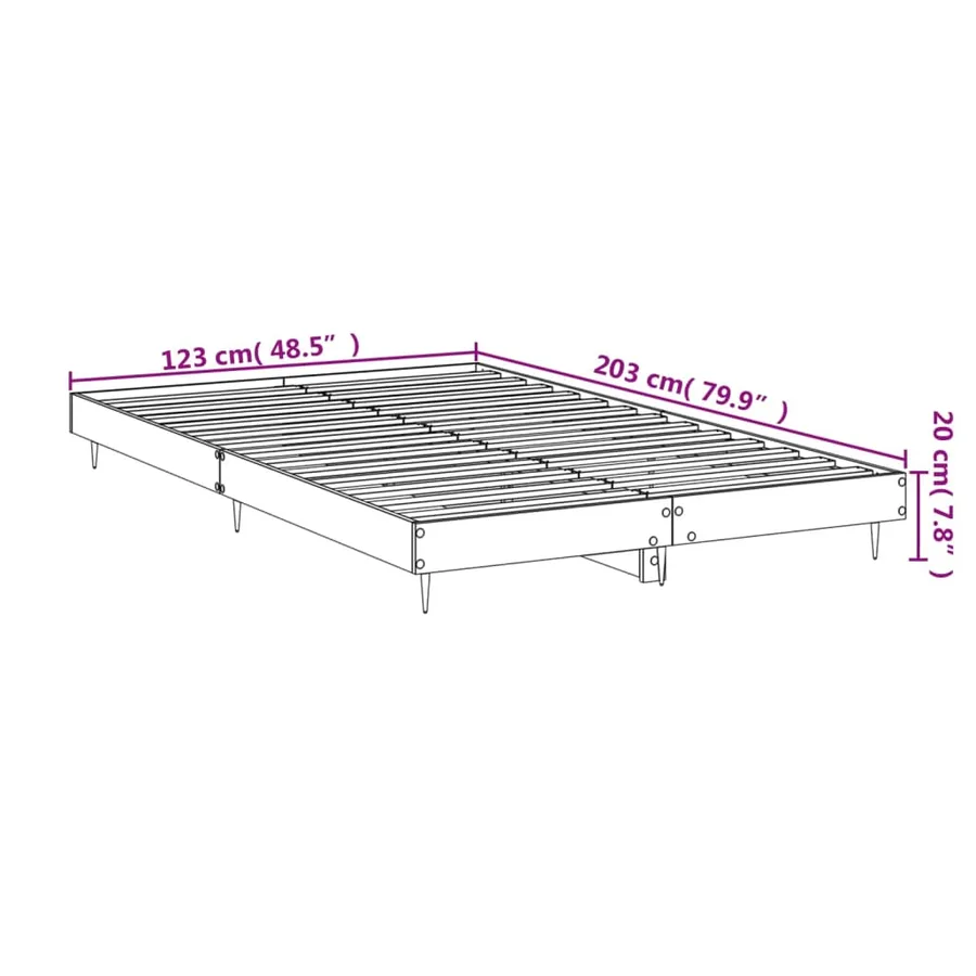 Cadre de lit sans matelas chêne marron 120x200 cm - 9