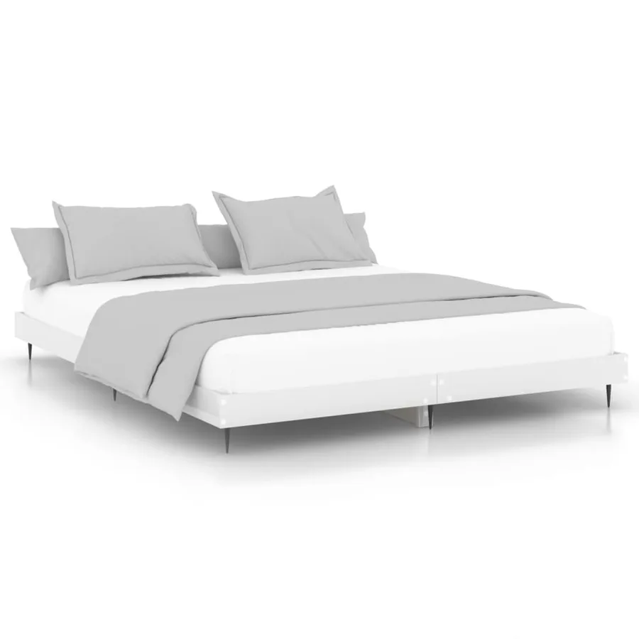 Cadre de lit sans matelas blanc brillant 200x200 cm - 2