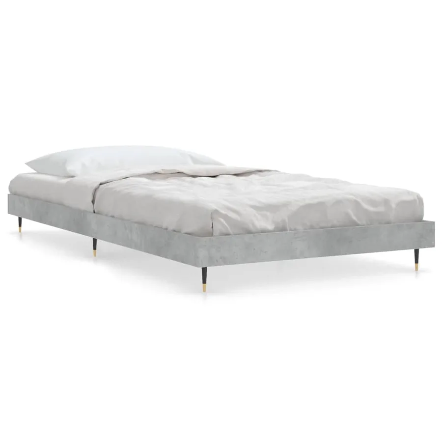 Cadre de lit sans matelas gris béton 90x190 cm - 2