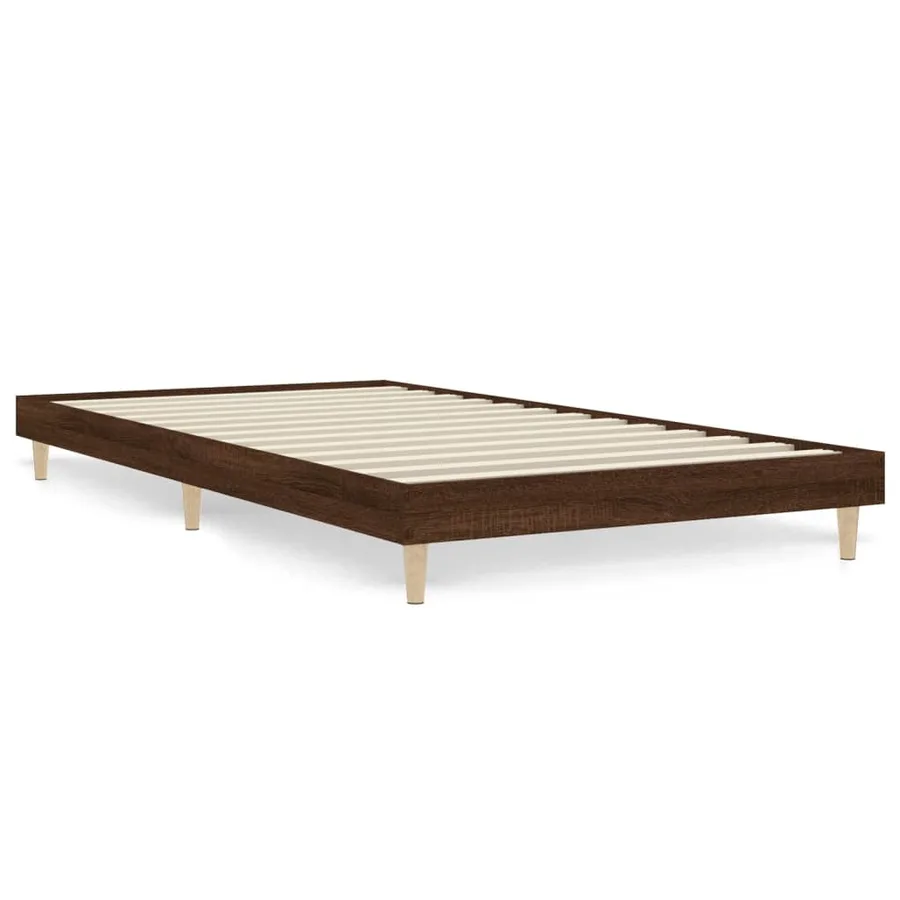 Cadre de lit sans matelas chêne marron 90x200cm bois ingénierie - 2