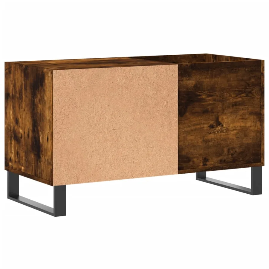 Armoire à disques chêne fumé 85x38x48 cm bois d'ingénierie - 6