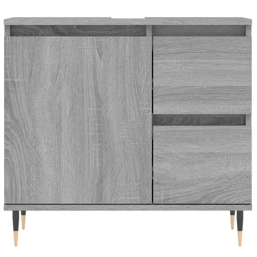 Armoire de bain sonoma gris 65x33x60 cm bois d'ingénierie - 5