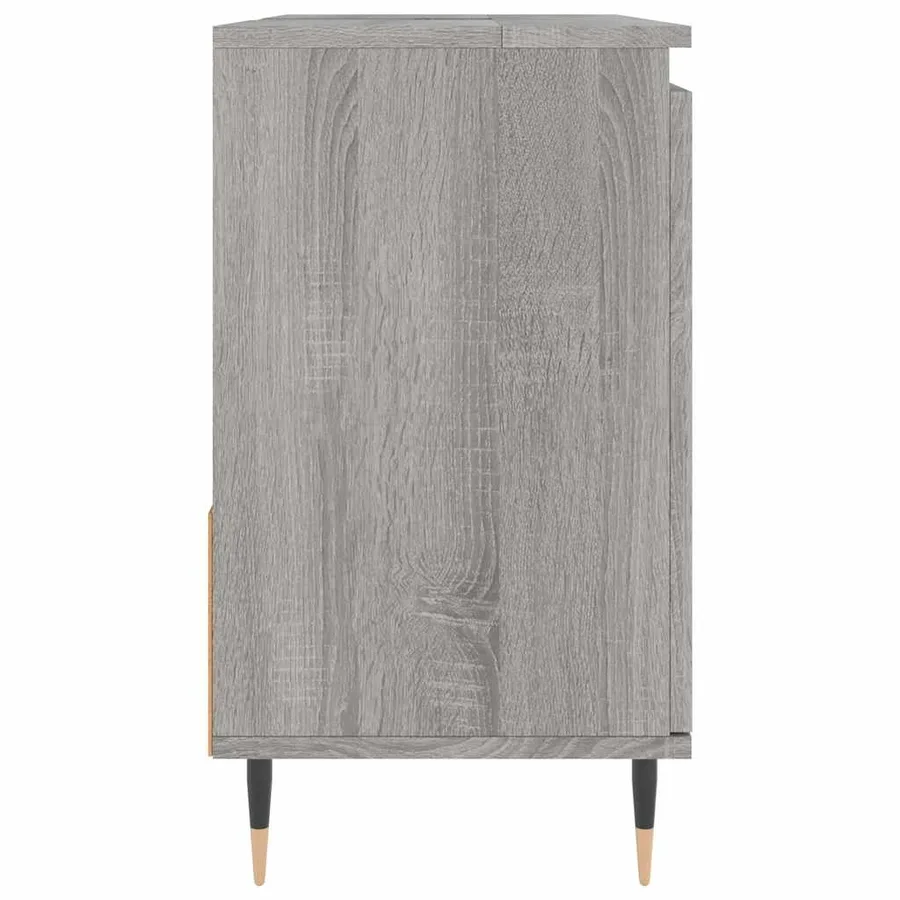 Armoire de bain sonoma gris 65x33x60 cm bois d'ingénierie - 6