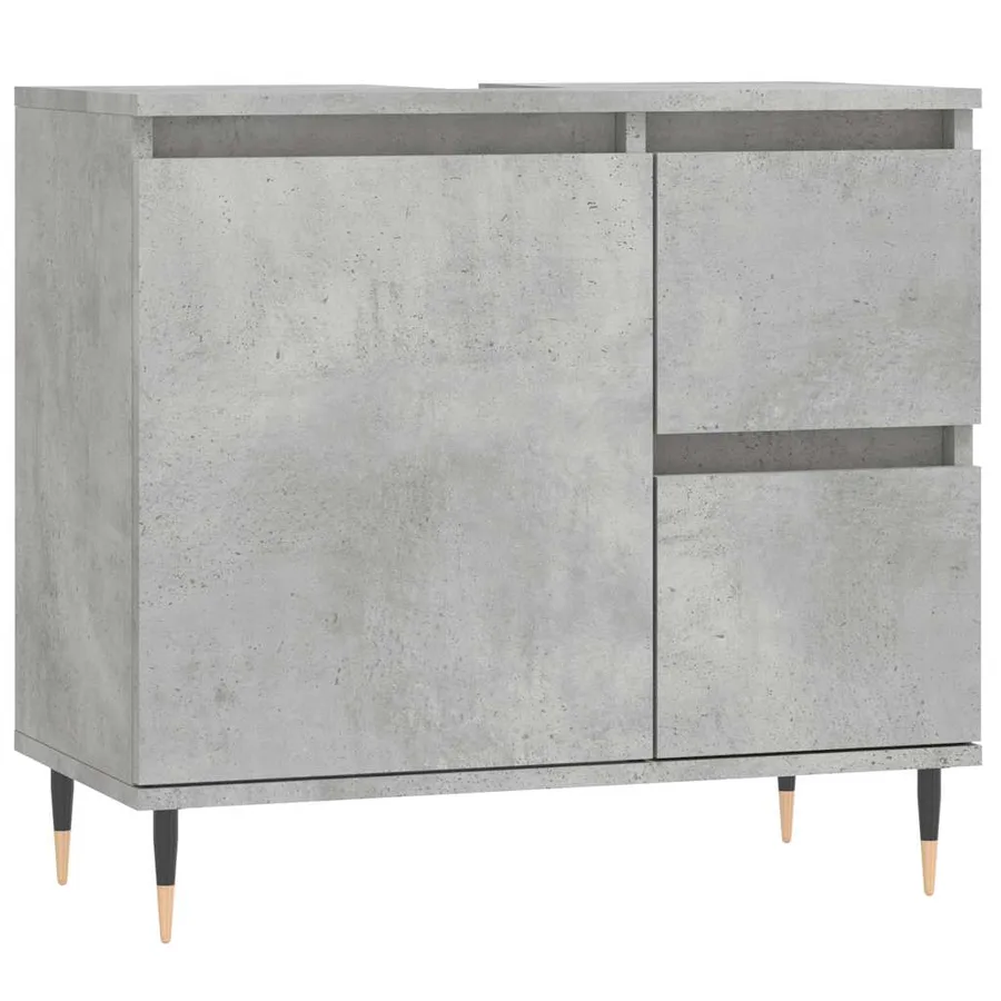 Armoire de salle de bain gris béton 65x33x60 cm - 2