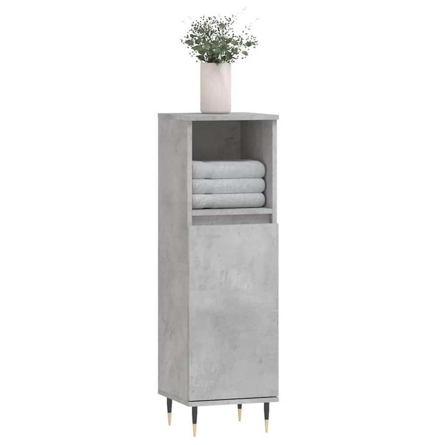 Armoire de salle de bain gris béton 30x30x100 cm - 3