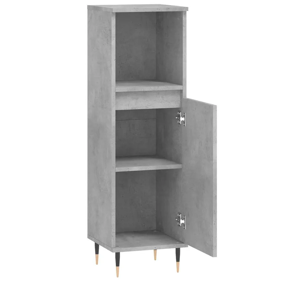 Armoire de salle de bain gris béton 30x30x100 cm - 6
