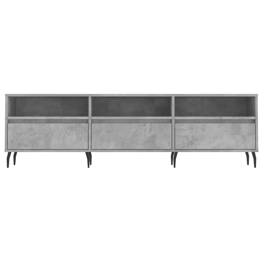 Meuble TV gris béton 150x30x44,5 cm bois d'ingénierie - 5