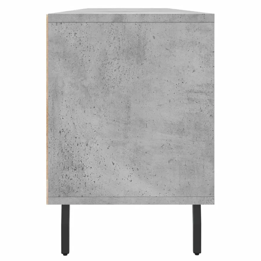 Meuble TV gris béton 150x30x44,5 cm bois d'ingénierie - 7