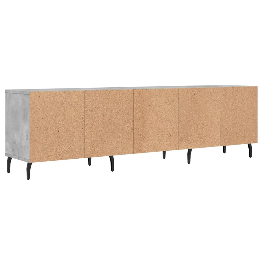 Meuble TV gris béton 150x30x44,5 cm bois d'ingénierie - 8