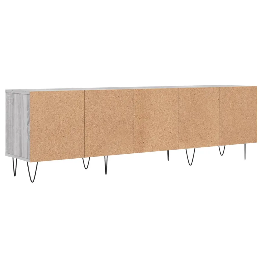 Meuble TV sonoma gris 150x30x44,5 cm bois d'ingénierie - 8