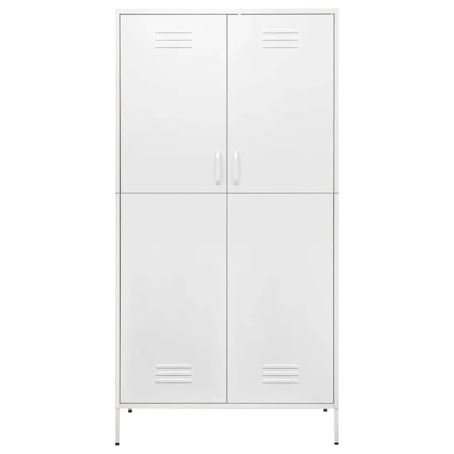 Garde-robe Blanc 90x50x180 cm Acier - 3