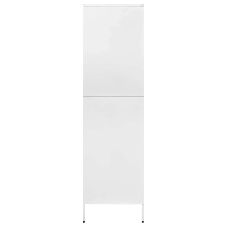 Garde-robe Blanc 90x50x180 cm Acier - 4