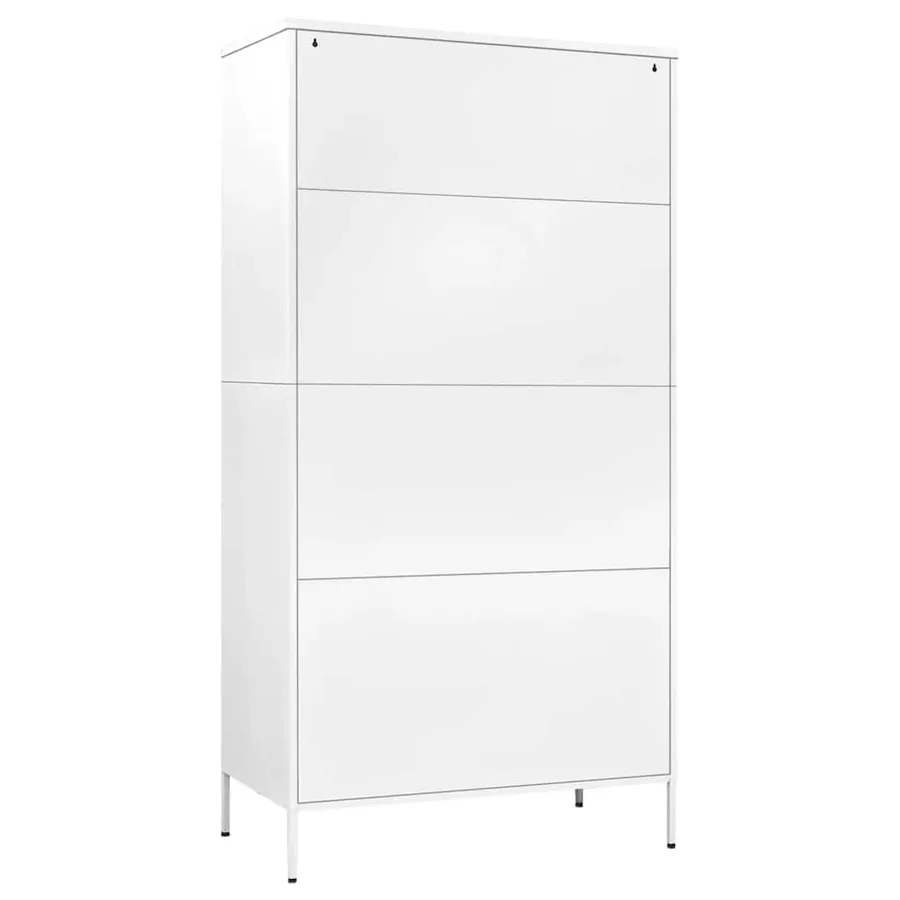 Garde-robe Blanc 90x50x180 cm Acier - 5