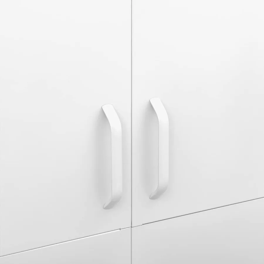 Garde-robe Blanc 90x50x180 cm Acier - 7