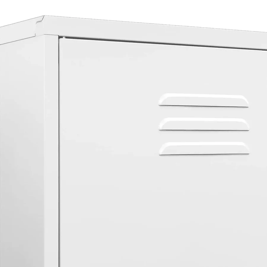 Garde-robe Blanc 90x50x180 cm Acier - 8