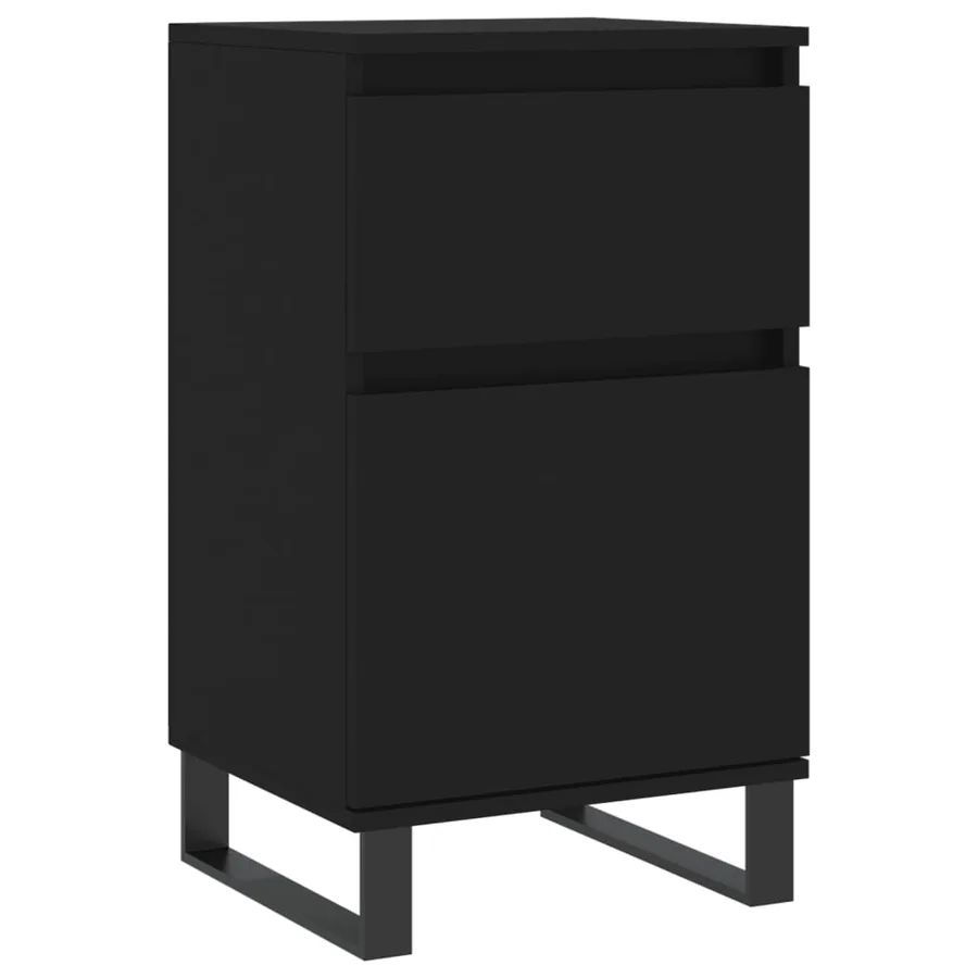 Buffets 2 pcs noir 40x35x70 cm bois d’ingénierie - 5