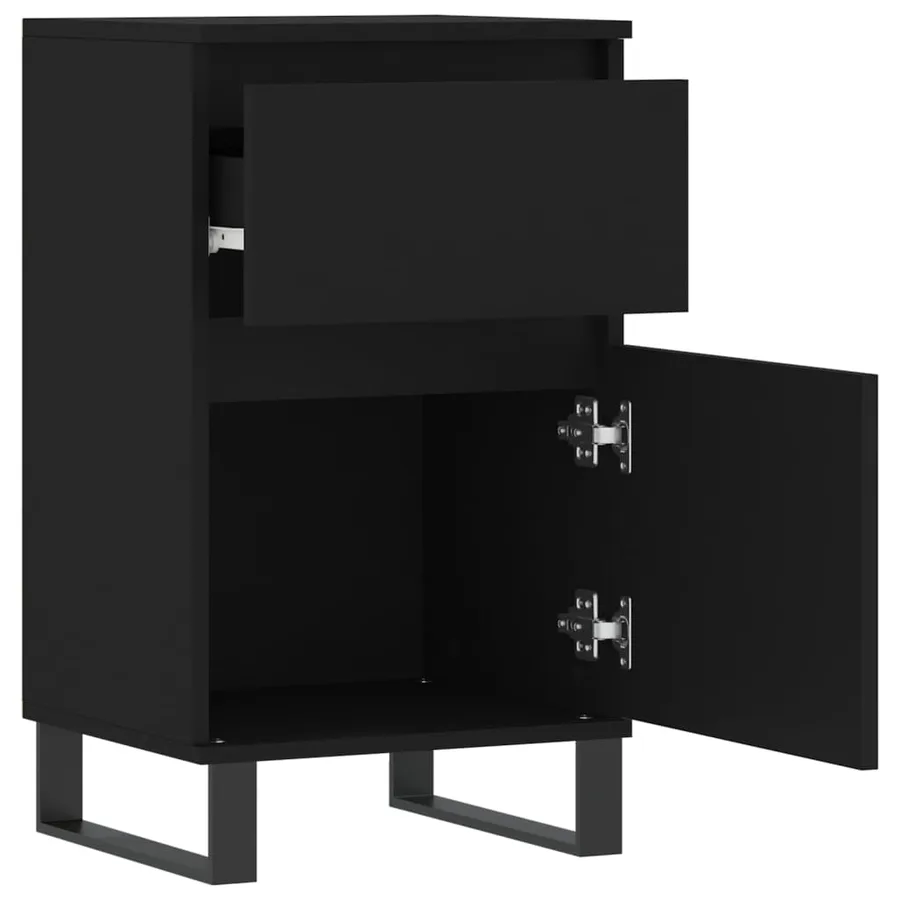 Buffets 2 pcs noir 40x35x70 cm bois d’ingénierie - 7