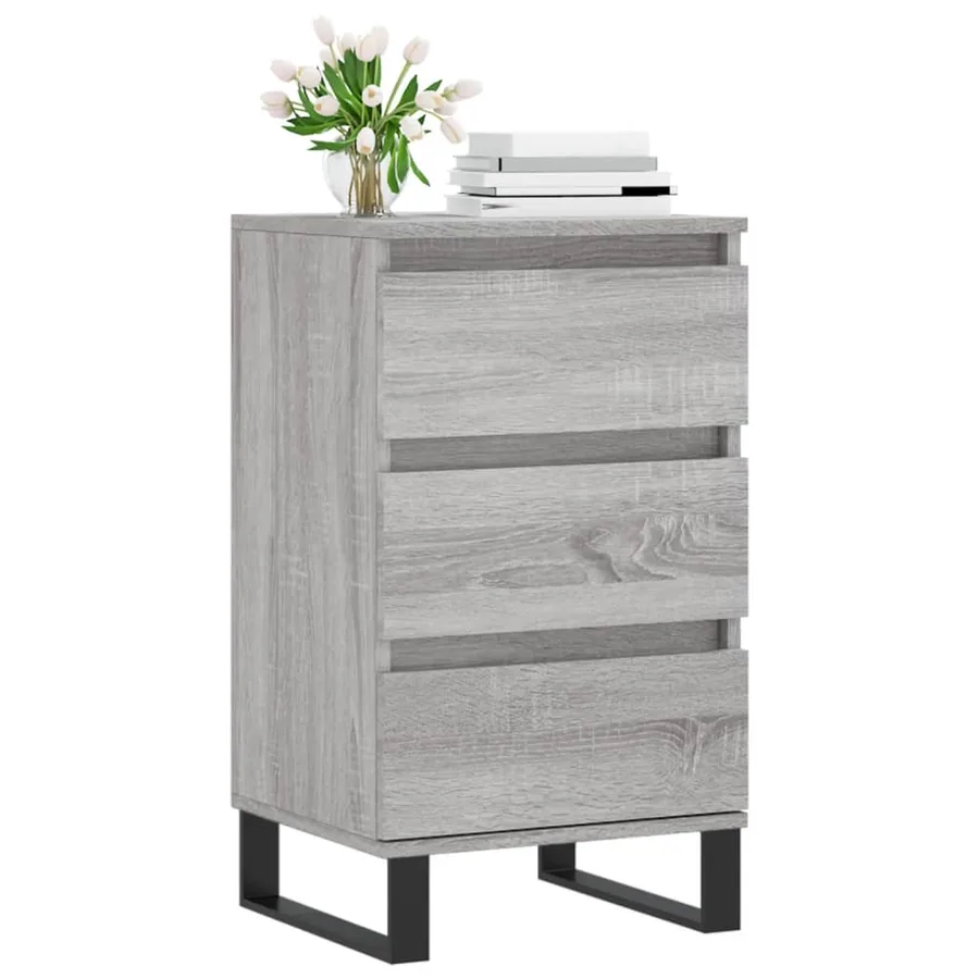 Buffet sonoma gris 40x35x70 cm bois d'ingénierie - 3