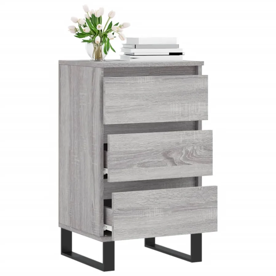 Buffet sonoma gris 40x35x70 cm bois d'ingénierie - 4