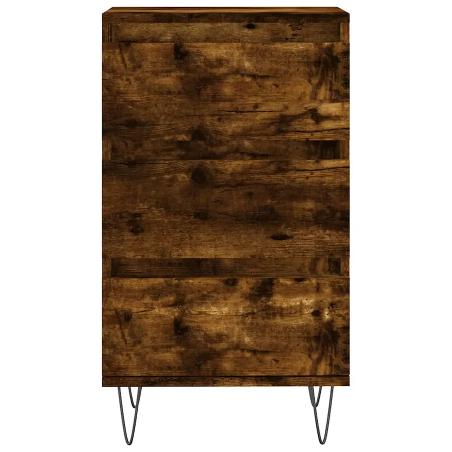 Buffet chêne fumé 40x35x70 cm bois d'ingénierie - 5