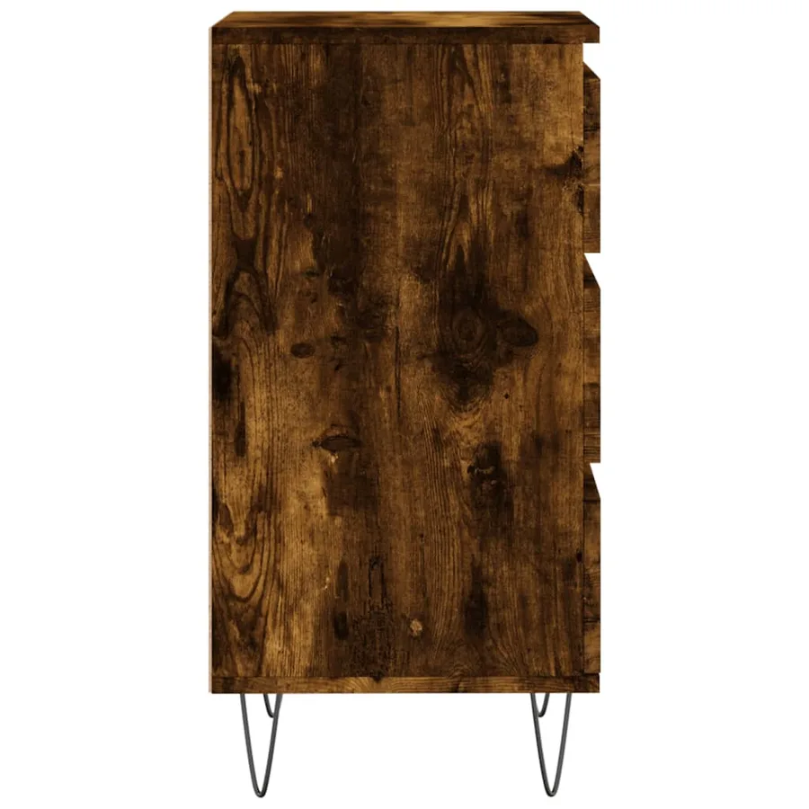 Buffet chêne fumé 40x35x70 cm bois d'ingénierie - 7