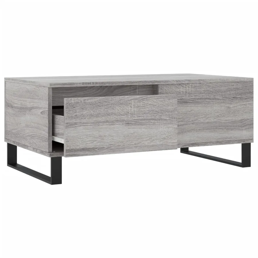 Table basse Sonoma gris 90x50x36,5 cm Bois d'ingénierie - 6