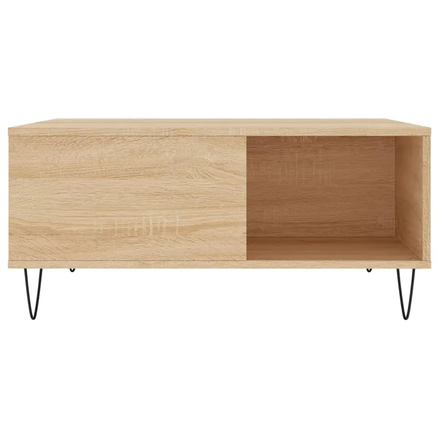 Table basse chêne sonoma 80x80x36,5 cm bois d'ingénierie - 4
