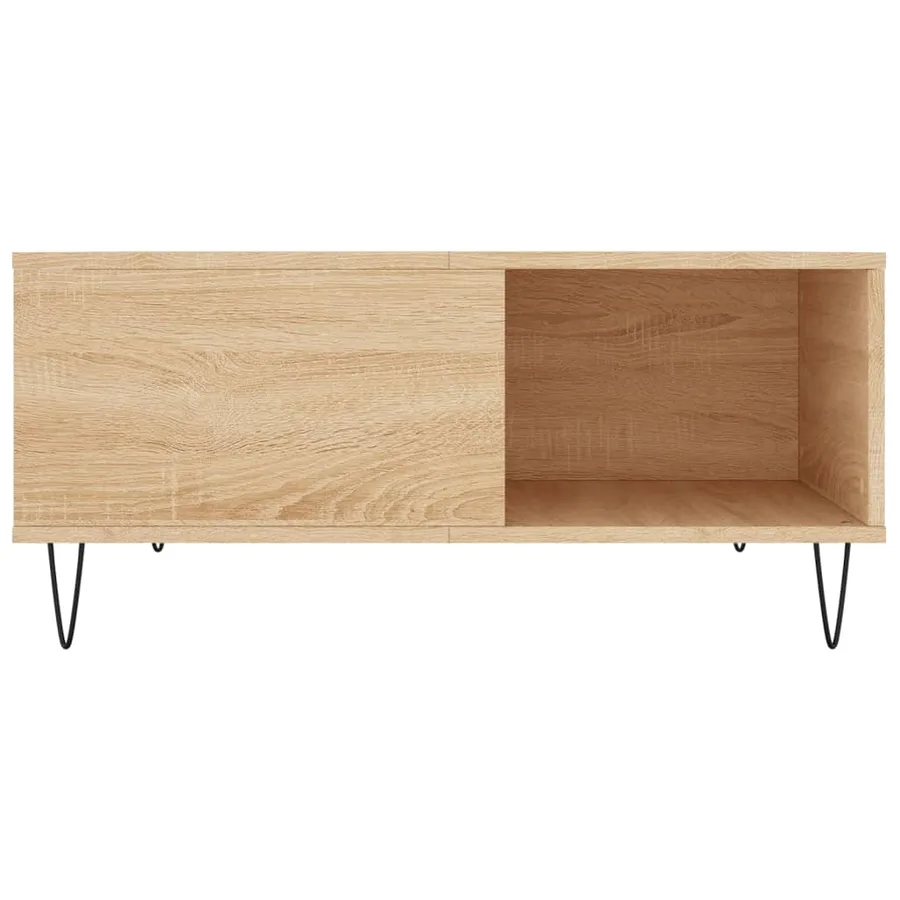 Table basse chêne sonoma 80x80x36,5 cm bois d'ingénierie - 5