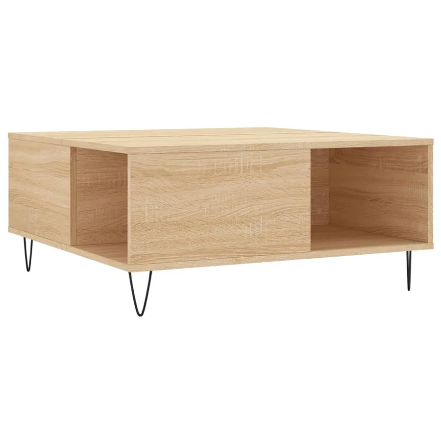Table basse chêne sonoma 80x80x36,5 cm bois d'ingénierie - 6