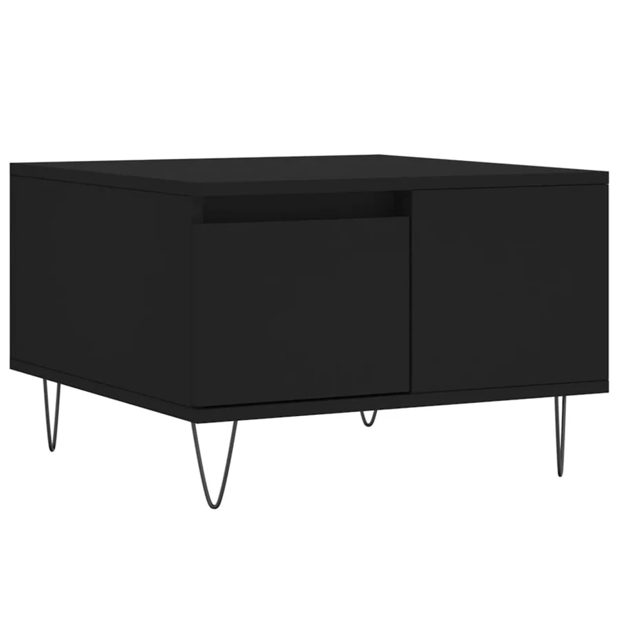 Table basse noir 55x55x36,5 cm bois d'ingénierie - 2