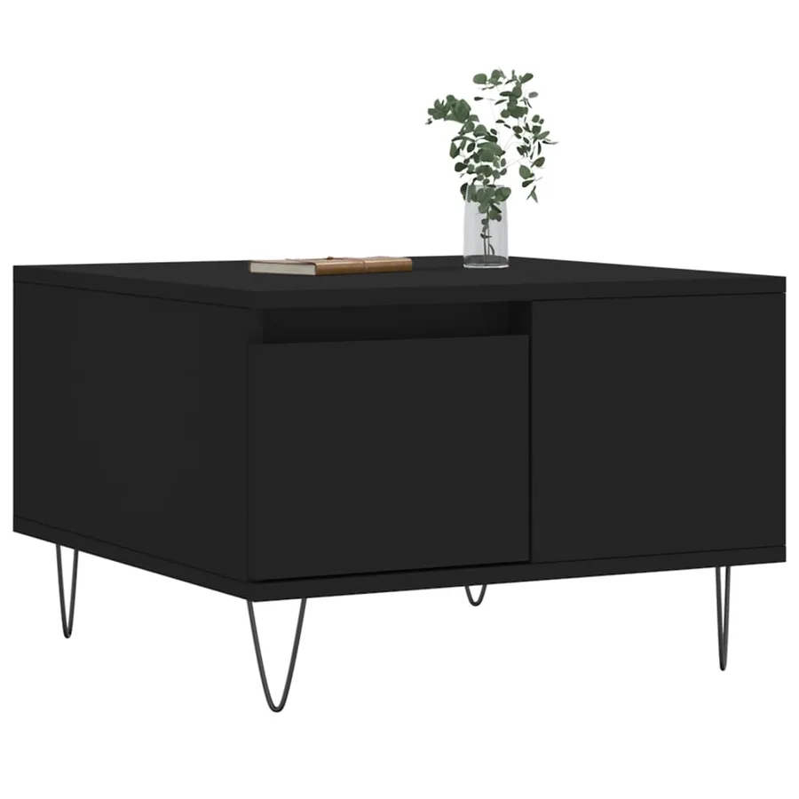 Table basse noir 55x55x36,5 cm bois d'ingénierie - 3