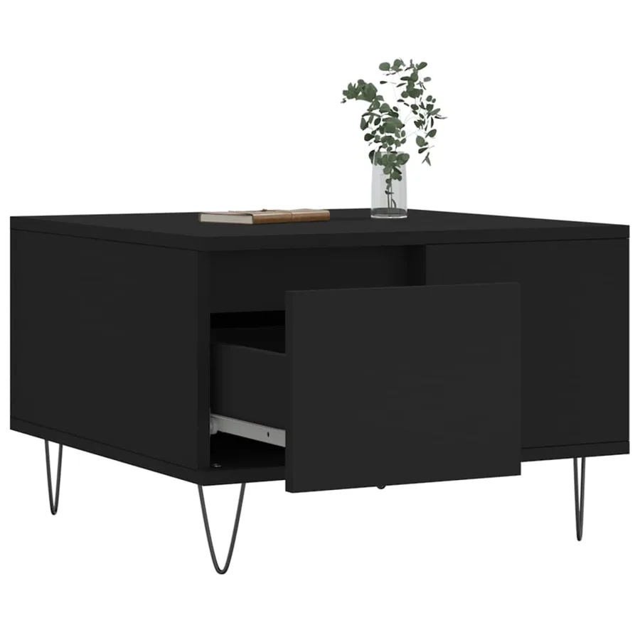 Table basse noir 55x55x36,5 cm bois d'ingénierie - 4