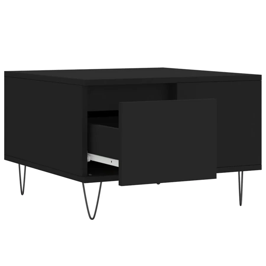 Table basse noir 55x55x36,5 cm bois d'ingénierie - 6