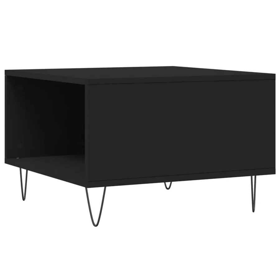 Table basse noir 55x55x36,5 cm bois d'ingénierie - 8