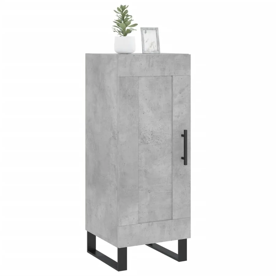 Buffet Gris béton 34,5x34x90 cm Bois d'ingénierie - 3