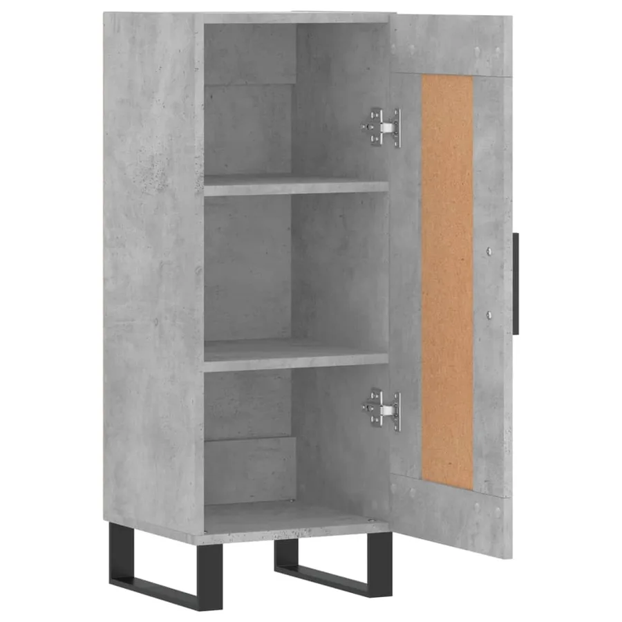 Buffet Gris béton 34,5x34x90 cm Bois d'ingénierie - 6