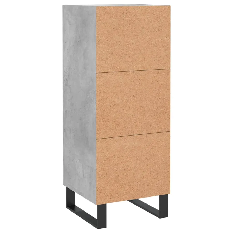 Buffet Gris béton 34,5x34x90 cm Bois d'ingénierie - 8