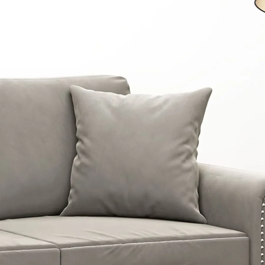 Coussins décoratifs lot de 2 Gris clair 40x40 cm Velours - 5