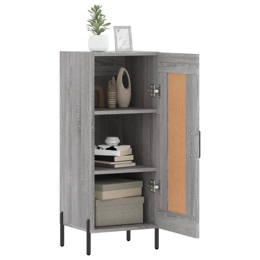 Buffet Sonoma gris 34,5x34x90 cm Bois d'ingénierie - 4