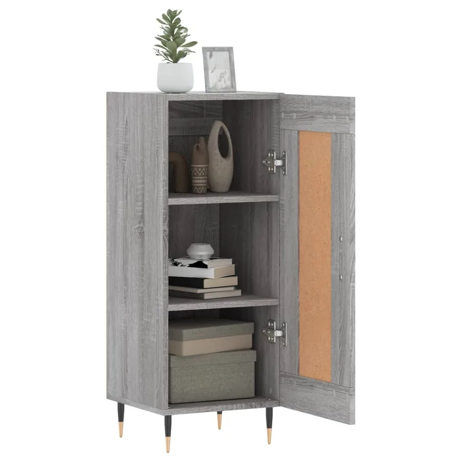 Buffet Sonoma gris 34,5x34x90 cm Bois d'ingénierie - 4