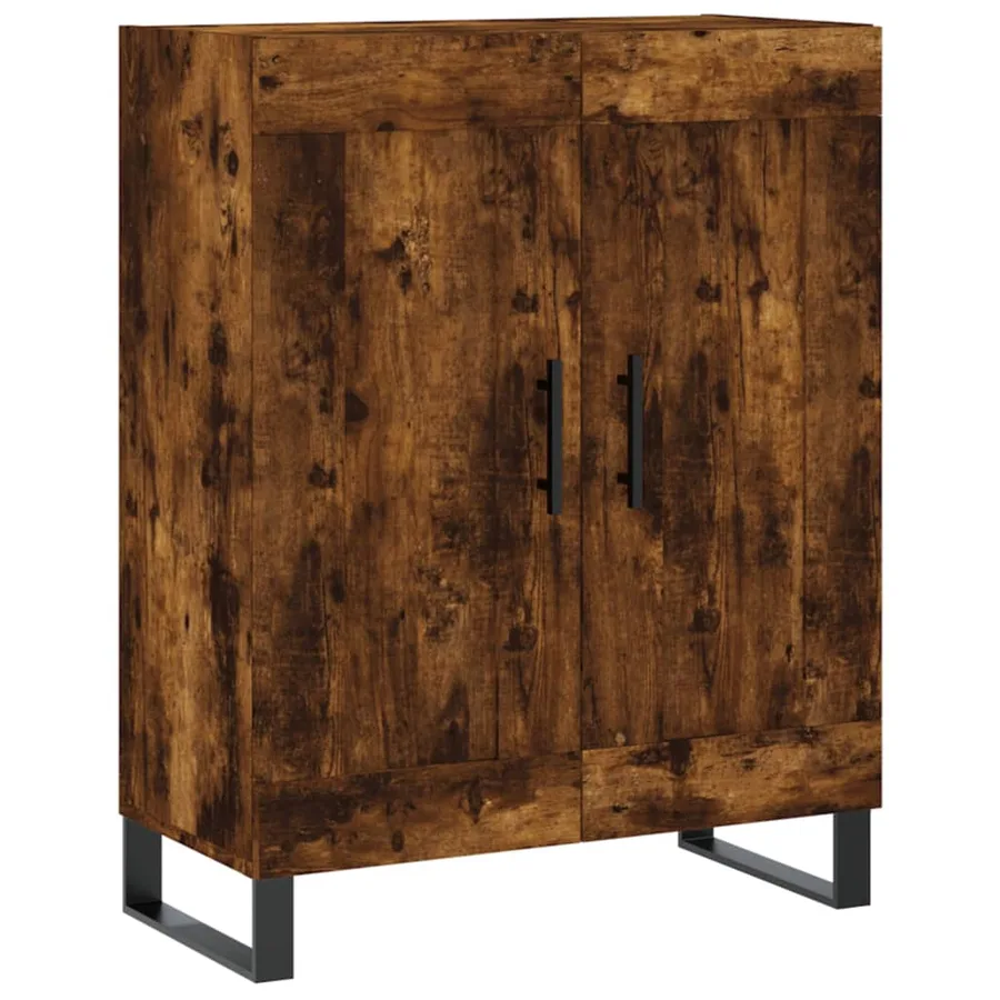 Buffet chêne fumé 69,5x34x90 cm bois d'ingénierie - 2