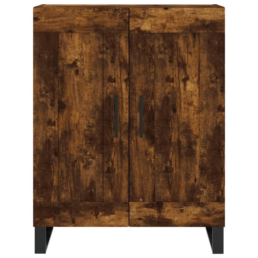 Buffet chêne fumé 69,5x34x90 cm bois d'ingénierie - 5