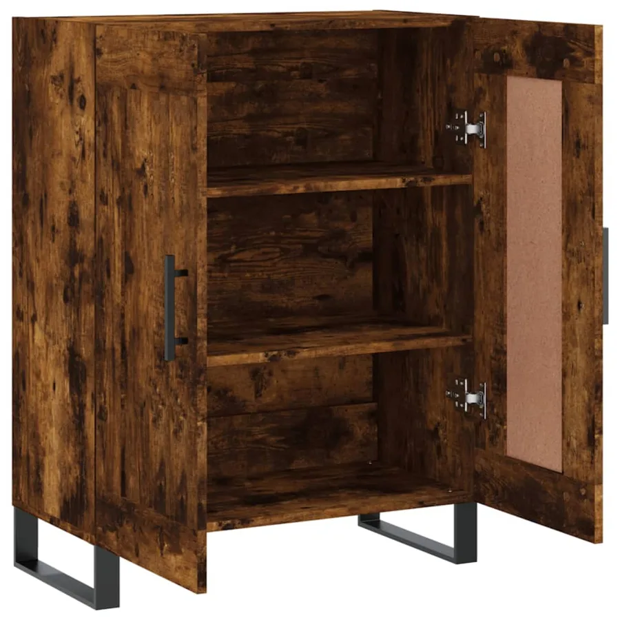 Buffet chêne fumé 69,5x34x90 cm bois d'ingénierie - 6