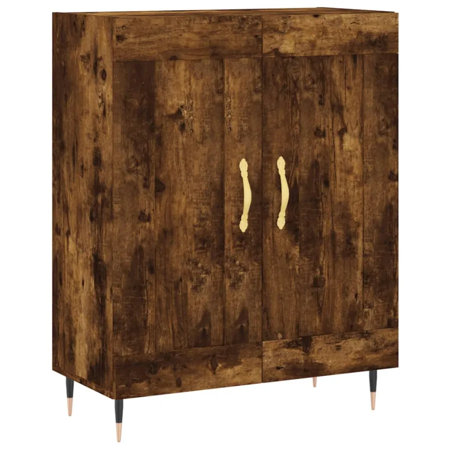 Buffet chêne fumé 69,5x34x90 cm bois d'ingénierie - 2