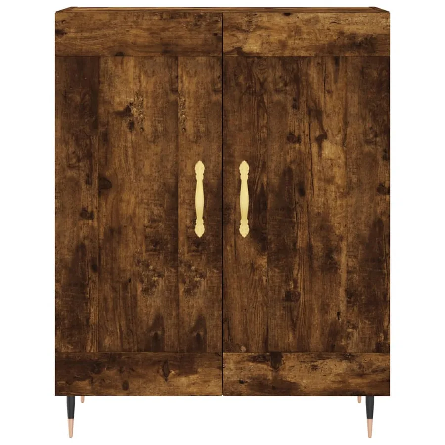 Buffet chêne fumé 69,5x34x90 cm bois d'ingénierie - 5