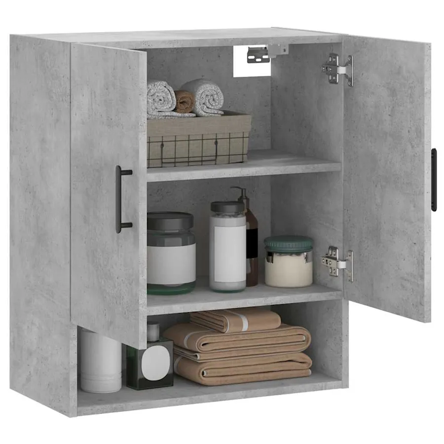 Armoire murale gris béton 60x31x70 cm bois d'ingénierie - 4