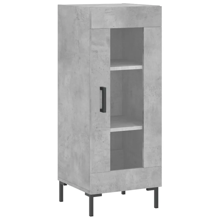 Buffet Gris béton 34,5x34x90 cm Bois d'ingénierie - 2