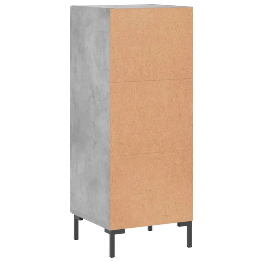Buffet Gris béton 34,5x34x90 cm Bois d'ingénierie - 8