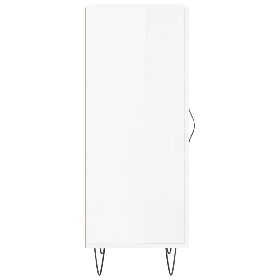 Buffet Blanc brillant 34,5x34x90 cm Bois d'ingénierie - 7