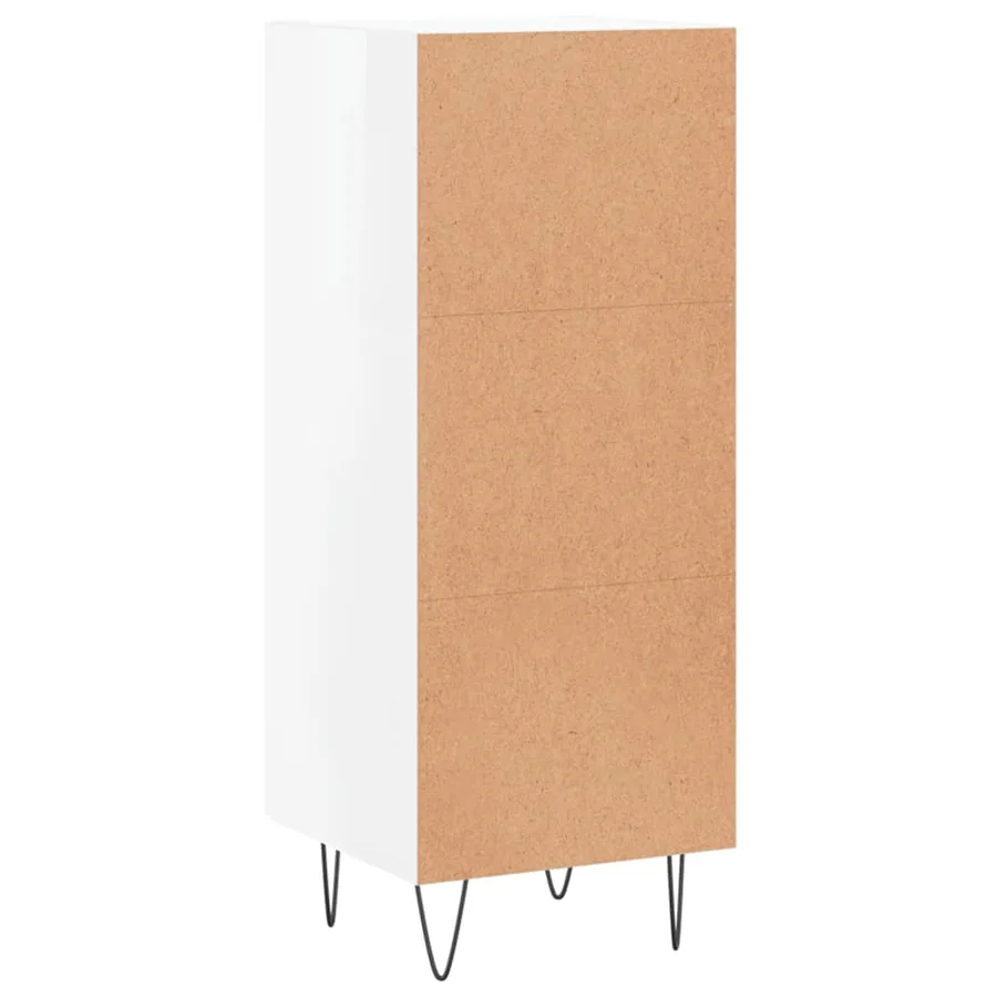 Buffet Blanc brillant 34,5x34x90 cm Bois d'ingénierie - 8